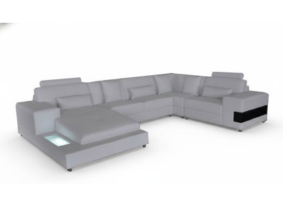 Leren bankstel bank woonlandschap hoekstel modern design bankstel u-vorm met USB