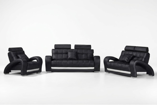 Leren bankstel met USB woonlandschap 3+2+1 zits set modern design bankstel B2023