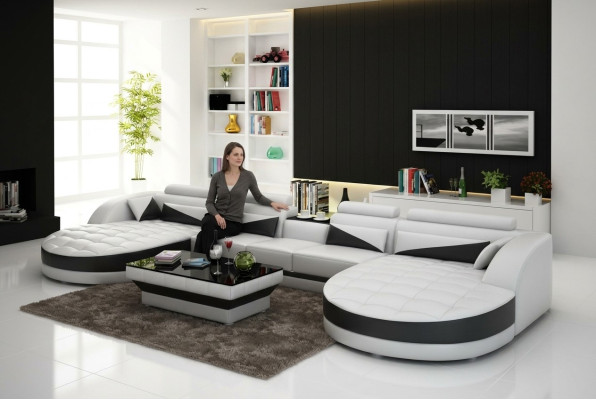 Modern design U-vormige hoekbank voor een stijlvol woonkamer.