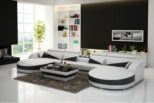 Modern design U-vormige hoekbank voor een stijlvol woonkamer.