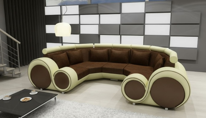 Hoekbank + USB-winkelhoek U-vorm Stof Groot XXL Hoekbank Stof Sofa Nieuw