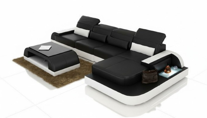 Moderne elegantie. De nieuwe U-vormige hoekbank met uitstekende bekleding.