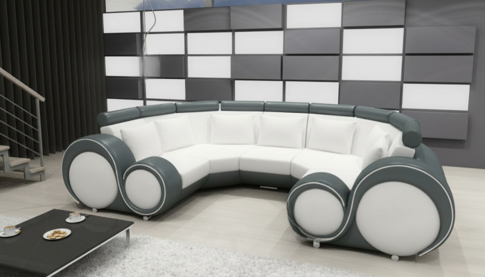 XXL Woonlandschap Leren Bankstel met USB-ontwerp Bekledingsset Bank Hoekbank Big  XXL Woonschap Leren Bankstel met USB-ontwerp Bekledingsset Bank Hoekbank Big
