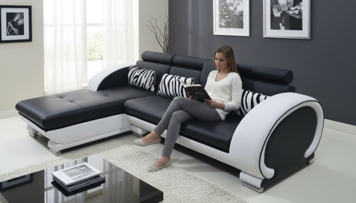 Eckbank leder + USB Ecke bank woon hoek landschap L vorm bekleding nieuw ontwerp