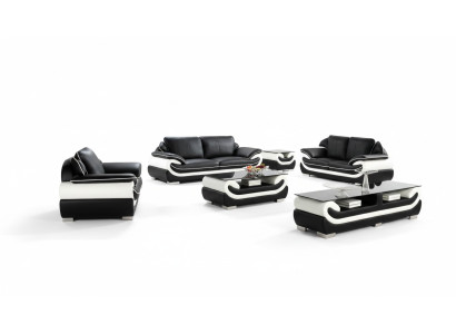 Sofa set Kussenbank + USB set 3+2+1 lederen bankenbanken bankstel Stoelen Set T777
