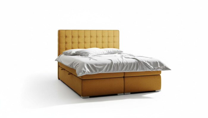 Boxspring Bed Hotel Dubbel 160x200 cm Luxe Bedden Gestoffeerde Opbergfunctie
