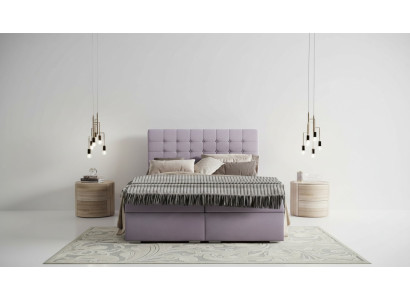 Compleet set matras & topper boxspring bed Roze bekleding 180x200cm