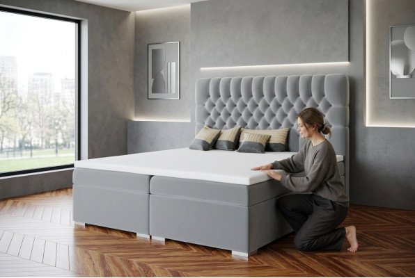 Boxspringbed Hotel Dubbel Chesterfield Luxe Bedden Gevoerd Kader Functie