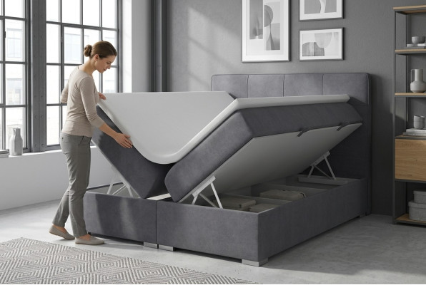Boxspringbed Hotel Dubbel Fluweel Textiel Luxe Bedden Gestoffeerde Bedlade Functie