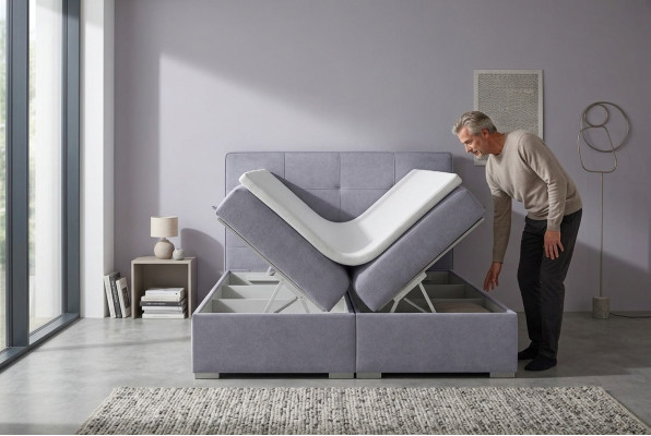 Boxspringbed Hotel Dubbel Textiel Luxe Bedden Gestoffeerd Bedframe Functie Nieuw