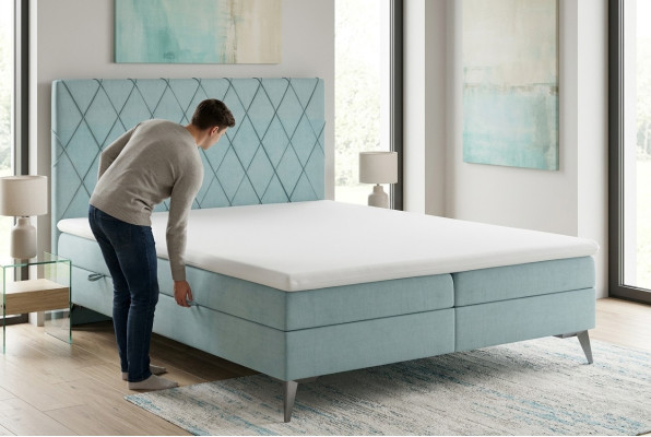 Chesterfield boxspring slaapkamer bed tweepersoonsbedden gestoffeerde kast functie