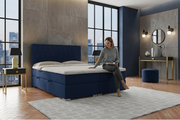 Boxspring Bed Hotel Design Velvet Luxury Beds Upholstered Bed Box Function Double