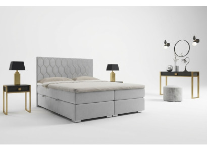 Boxspring bed Hotel Design Velvet Luxe Bedden Beklede Bedlade Functie Tweepersoons