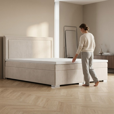 Boxspringbed Hotel Dubbel Luxe Bedden Gestoffeerde Bedlade Functie 180x200cm
