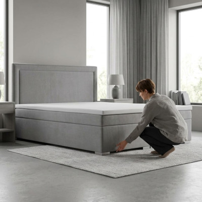 Boxspring Design Bed Hotel Tweepersoonsbedden Luxe Gestoffeerde Doos Functie Fluweel Nieuw