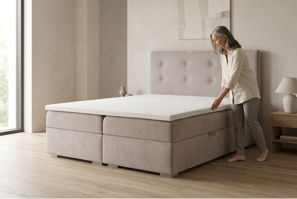 Bed Frame Function Boxspring Hotel Double Complete Set Topper Mattress Beds