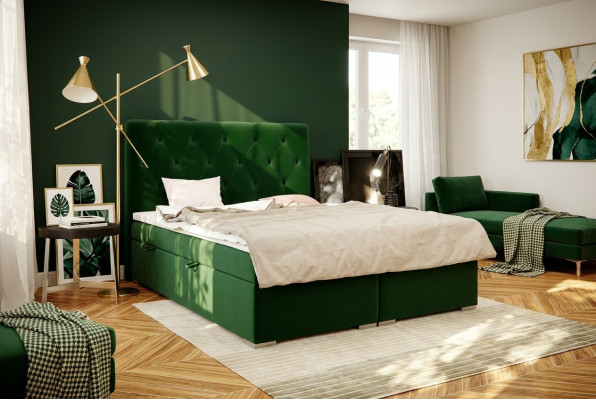Chesterfield Boxspring Bed Hotel Dubbel Compleet Set Matras Topper Bedden Nieuw