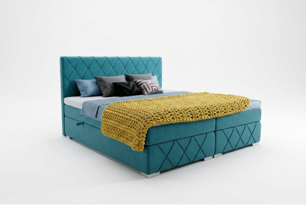 Boxspring bed Hotel dubbel textiel luxe bedden bedlade gestoffeerde functie