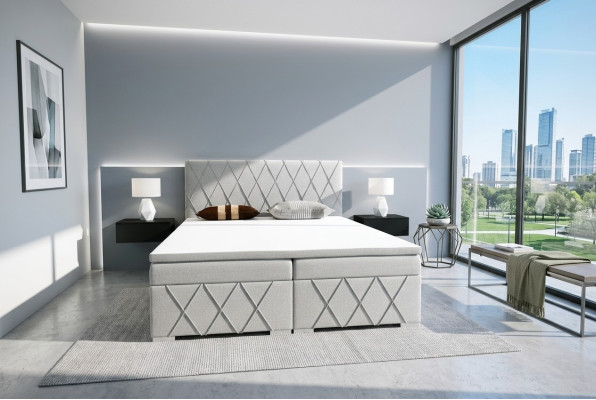 Boxspringbed Hotel Tweepersoonsbed Textiel Luxe Bedden Gestoffeerd Bed met Opbergfunctie