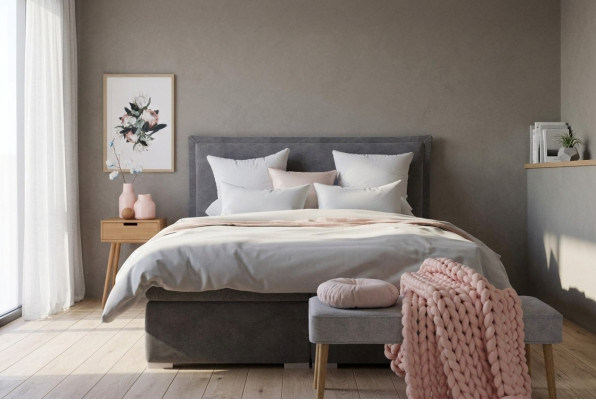 Moderne Hotel Boxspring Bedden Dubbel Luxe Bed Beklede Doos Functie Stof