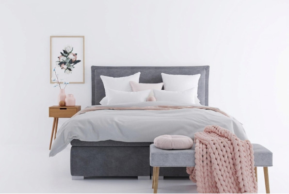 Moderne Hotel Boxspring Bedden Dubbel Luxe Bed Beklede Doos Functie Stof