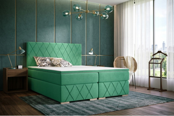 Boxspring bed compleet set met matras & topper luxe gestoffeerde textiel bedden