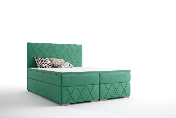 Boxspring bed compleet set met matras & topper luxe gestoffeerde textiel bedden
