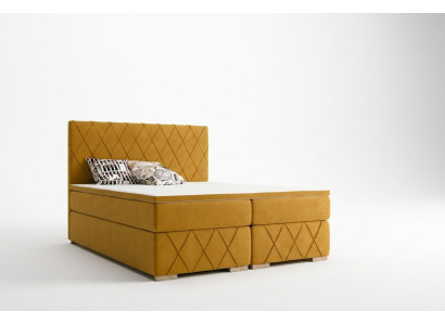 Boxspring Bed Compleet Set Matras & Topper Luxe Bekleding 160x200cm Bedden Nieuw