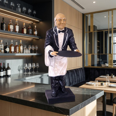 Butler-figuur Beeld Figuren Beelden Sculptuur Restaurant Hotel Schap Ober Nieuw