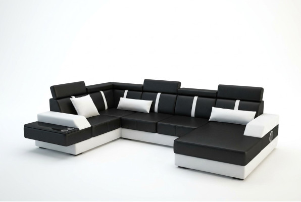 Designer woonlandschap hoekbank + USB bankstel bekledingsset leren bank banken nieuw