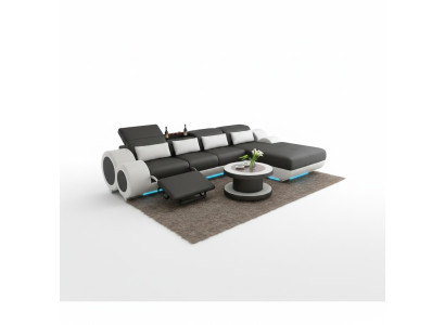 Leren bank + USB bankstel Nieuwe hoekbank Hoekstel Ontwerp Modern Bankstel G8035H