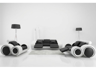 Leren bank met USB woonlandschap 3+2+1 zits bankstel Design Modern Sofa A1163D