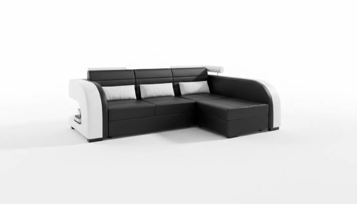 Leren bank met USB-bekleding hoekbank woonlandschap gestoffeerde bank Bergamo bank