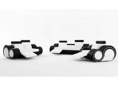 Sofaset + USB-bekleding 3+2+1 bankstel Designer Lounge Relax-bekledingsset