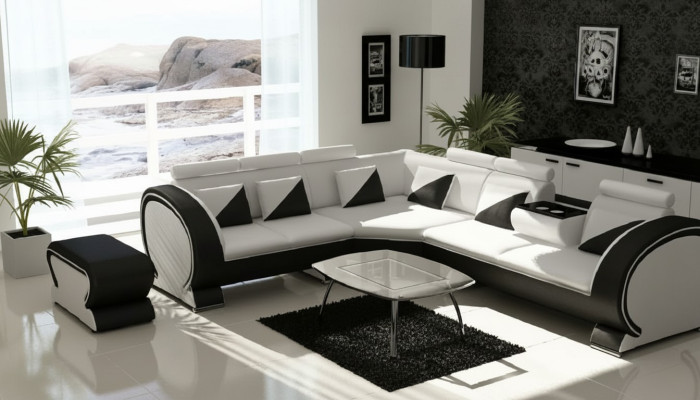 Ontwerper hoekbank + USB bank stoffering set loungesofa's bankstellen woonlandschap