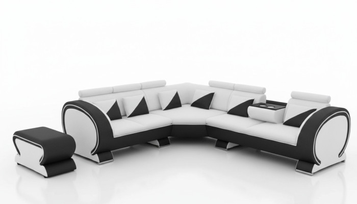 Ontwerper hoekbank + USB bank stoffering set loungesofa's bankstellen woonlandschap