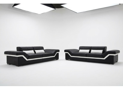 LEDEREN BANK BANK 3+3 BANK + USB BEKLEDING LEDEREN GARNITUUR BANKSTEL op maat gemaakt
