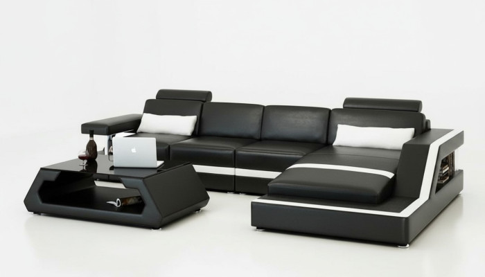 LEDERSOFA XXL WOONLANDSCHAP SET USB LEDEREN HOEKBANK Maatwerk HH4