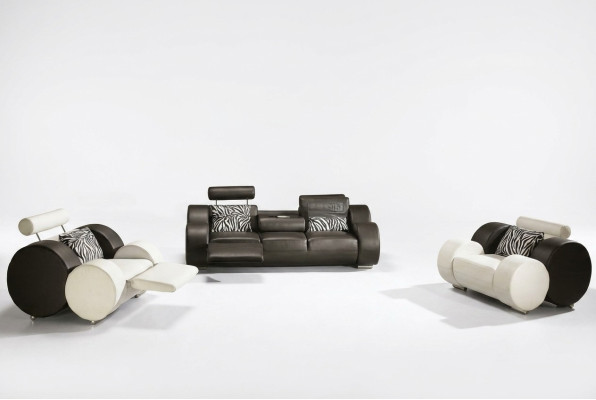 LEDEREN BANKSTEL MET USB LEER GARNITUUR 3+2+1 ZITS BANKSTEL ONTWERP SOFA NIEUW