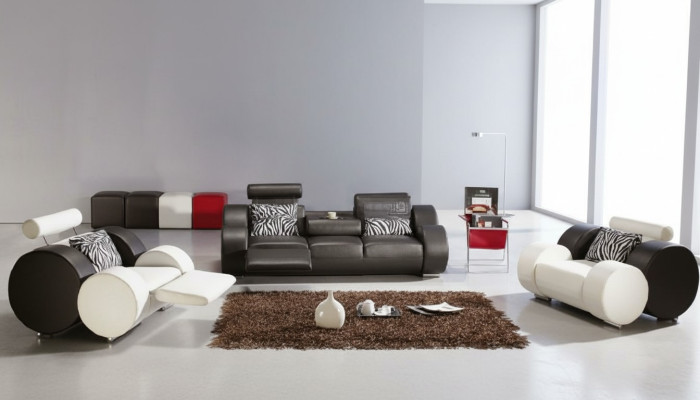 LEDERSOFA LEDERBANK 3+2+1 met USB BEKLEDINGSSET DESIGN SOFA NIEUW SET