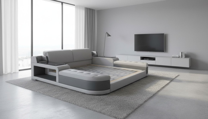 Ontwerp het luxe bed + USB-bekleding Hotel Moderne Bedden Leer 140/160/180/200.