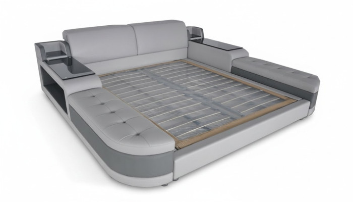 Ontwerp het luxe bed + USB-bekleding Hotel Moderne Bedden Leer 140/160/180/200.
