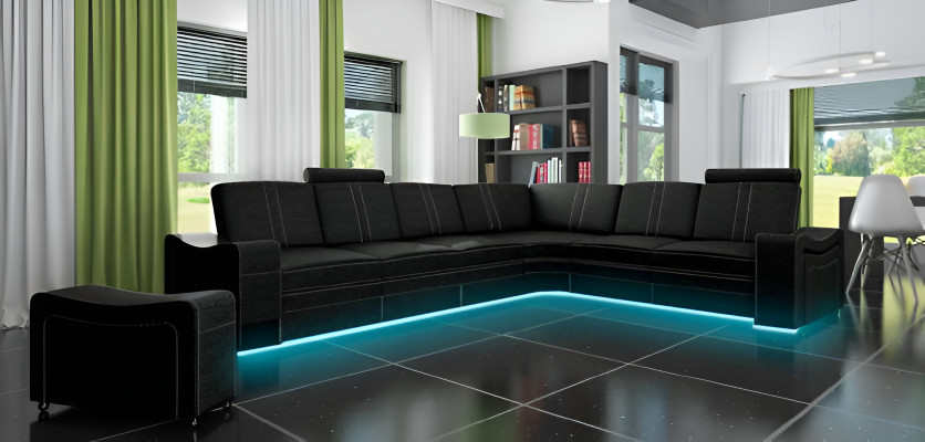 Stoffbank Bank Hoek Woonkamer Textiel Bekleding Hoekbank Op Maat USB