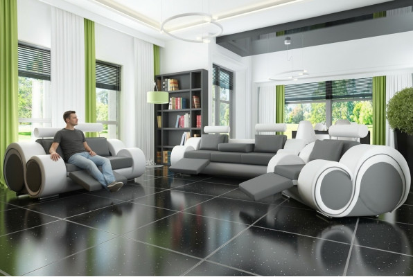 Sofa bekleding 3+2 zitplaatsen met USB Sofa leren bank op maat bankstel Nieuw