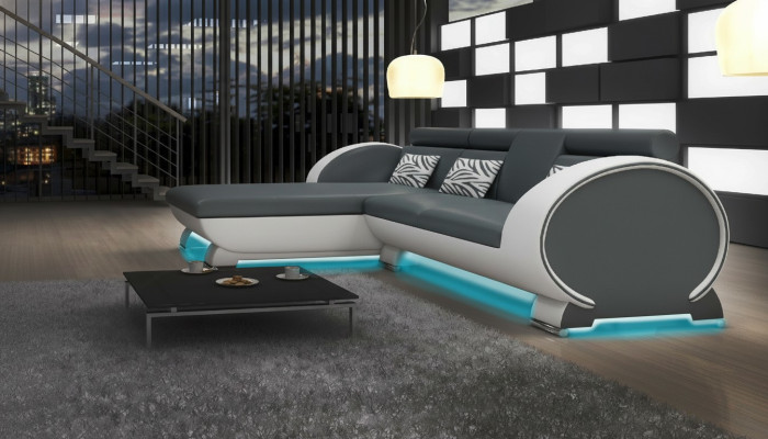 LEDEREN BANK HOEKBANK BANK LOUNGE BANK ONTWERPBANK BAR FUNCTIEBANK MET USB-BEKLEDING
