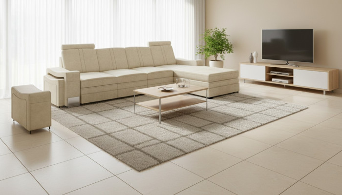Textielbank hoekbank stoffen bank met USB-hoekbank bank stoffering loungehoek nieuw