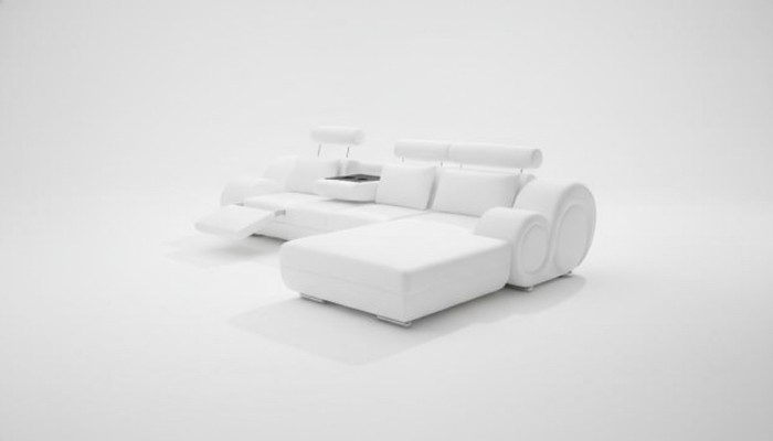 Designer gestoffeerd bankstel + USB-lederen bankstel woonlandschap hoekbankstel set Berlijn II