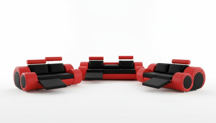 Bank BERLIJN stoffen bankstel 3+2 zits Designer bankstel leren bankstel met USB Nieuw