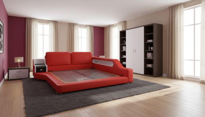 Twee luxe designleren bedpanelen met USB-hotel multifunctioneel.