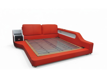 Twee luxe designleren bedpanelen met USB-hotel multifunctioneel.